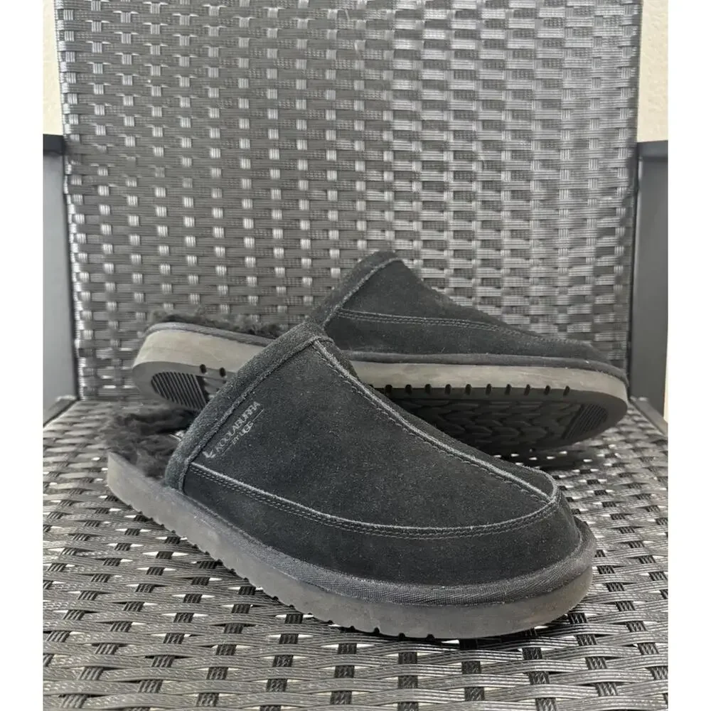 Koolaburra by UGG Men’s Slippers Bordon Black Suede‎ Shearling Lined Sz 13 Comfy
